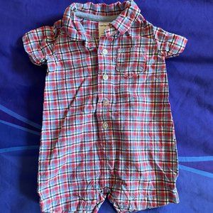 🔥6/$10🔥 Carter's Baby Boy Romper, 3 Months, Plaid